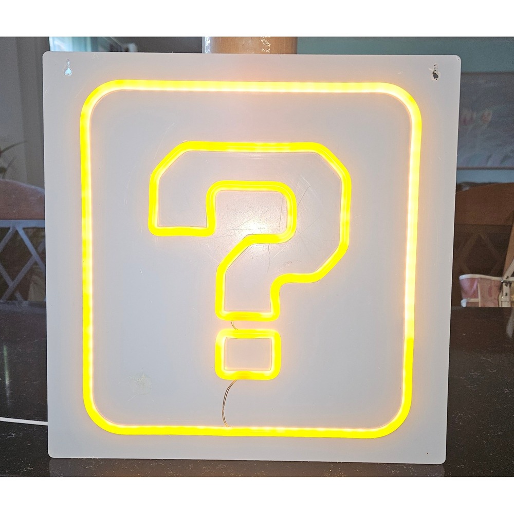 Nintendo Super Mario‎ Bros Question Block Light Neon Style Lamp Decor